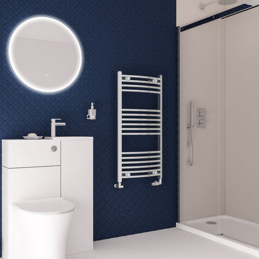 Eastbrook Wingrave Electric Curved Chrome Towel Rail 1000mm x 500mm
