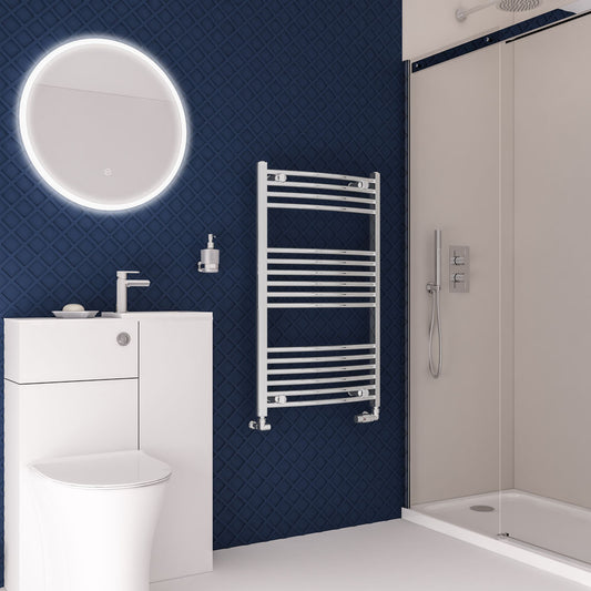 Eastbrook Wingrave Electric Curved Chrome Towel Rail 1000mm x 600mm