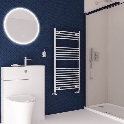 Eastbrook Wingrave Electric Curved Chrome Towel Rail 1200mm x 600mm