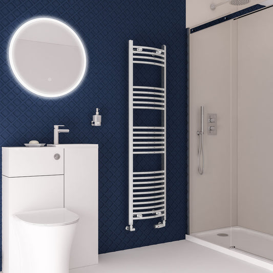 Eastbrook Wingrave Electric Curved Chrome Towel Rail 1600mm x 400mm