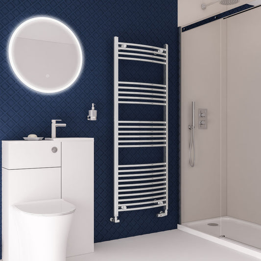 Eastbrook Wingrave Electric Curved Chrome Towel Rail 1600mm x 600mm