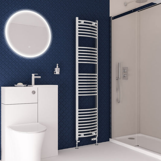 Eastbrook Wingrave Electric Curved Chrome Towel Rail 1800mm x 400mm