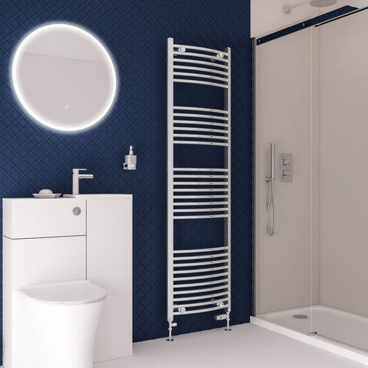 Eastbrook Wingrave Electric Curved Chrome Towel Rail 1800mm x 500mm
