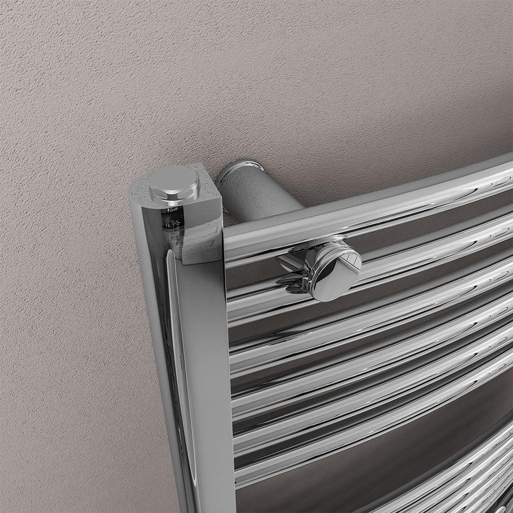 Eastbrook Wingrave Electric Curved Chrome Towel Rail 800mm x 600mm