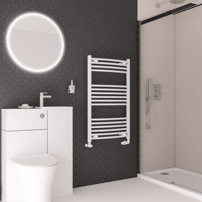 Eastbrook Wingrave Electric Curved Gloss White Towel Rail 1000mm x 600mm