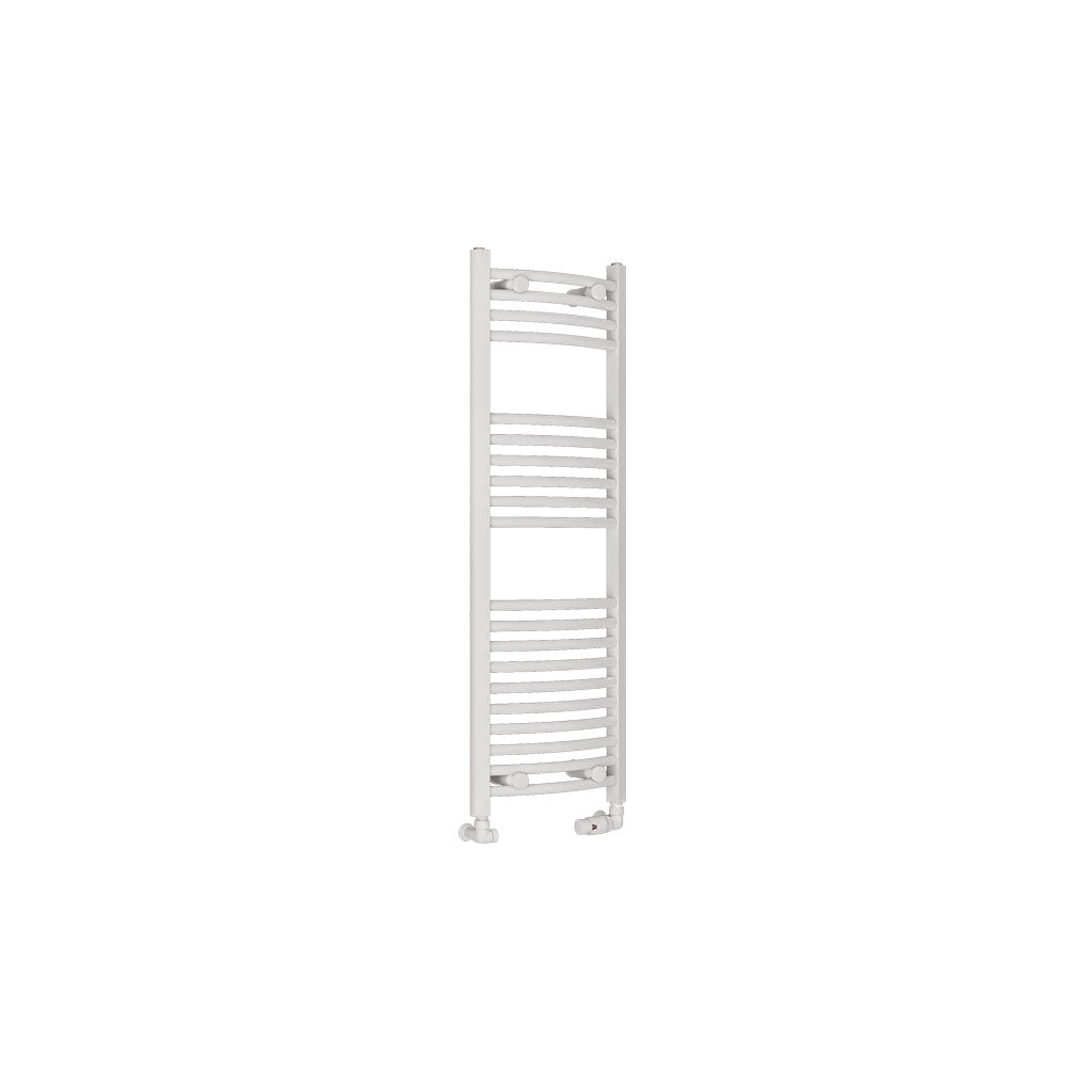 Eastbrook Wingrave Electric Curved Gloss White Towel Rail 1200mm x 400mm