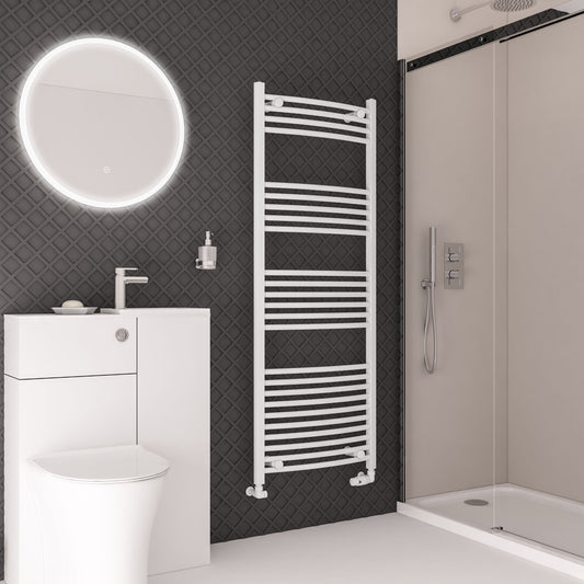 Eastbrook Wingrave Electric Curved Gloss White Towel Rail 1600mm x 600mm