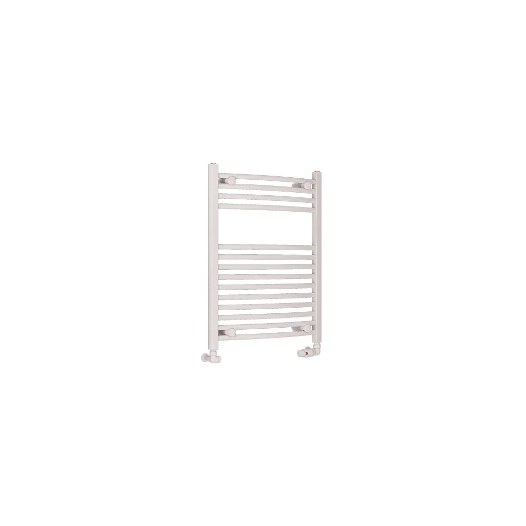 Eastbrook Wingrave Electric Curved Gloss White Towel Rail 800mm x 600mm
