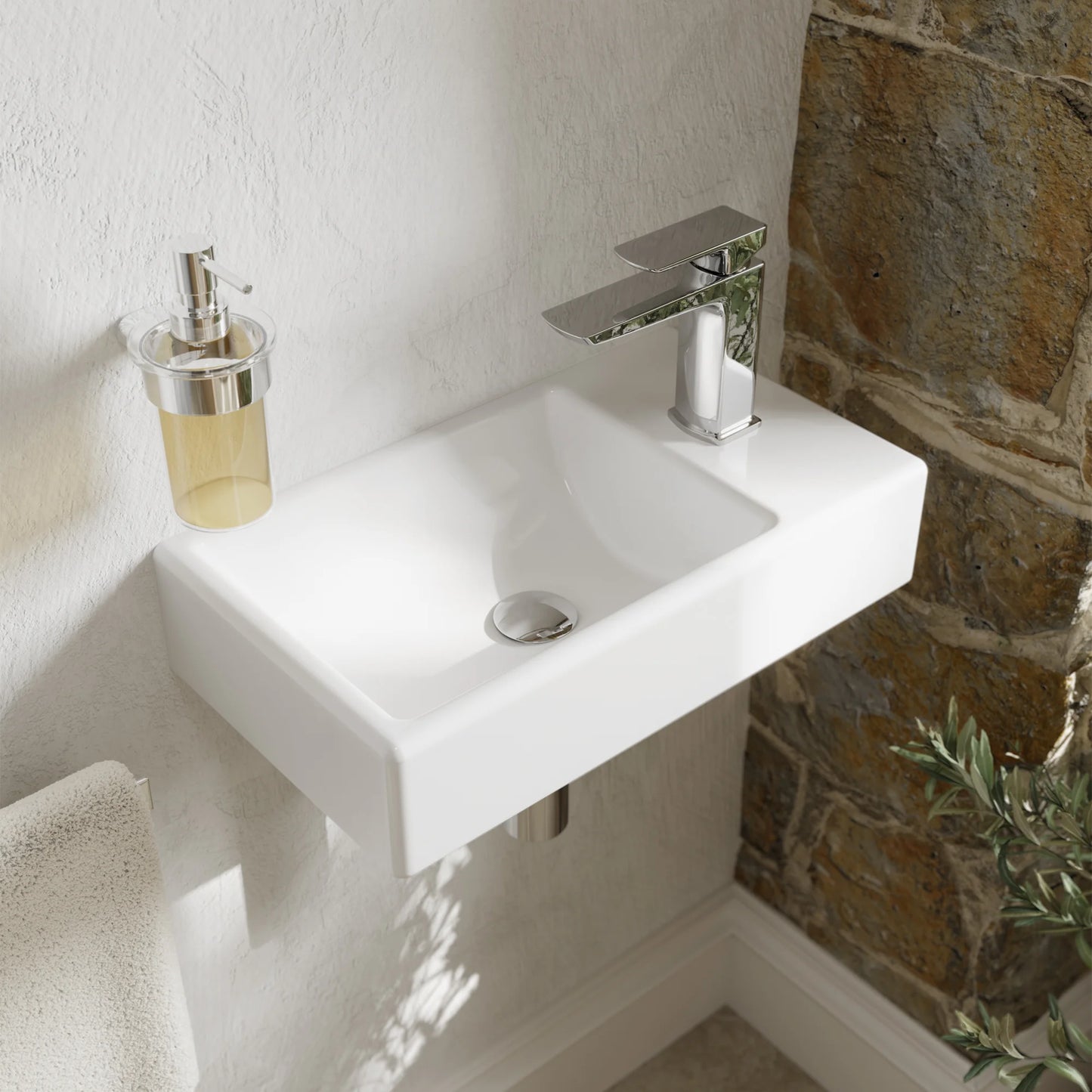 Hib Finley Cloakroom Washbasin Left Hand