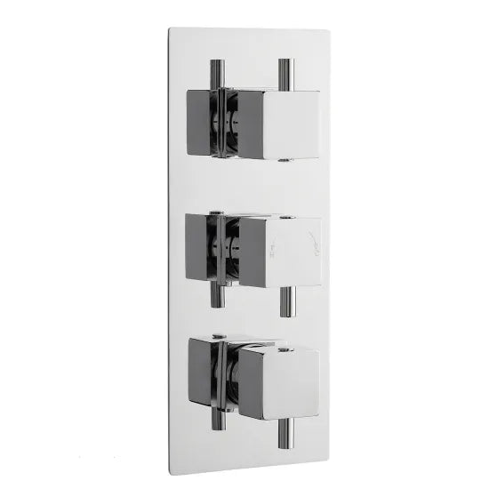 Nuie Chrome Triple Thermostatic Shower Valve With Diverter
