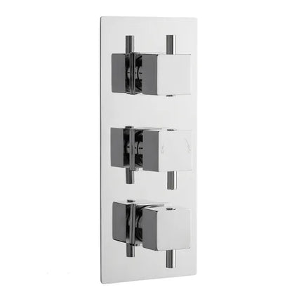 Nuie Chrome Triple Thermostatic Shower Valve With Diverter