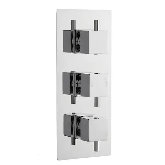 Nuie Chrome Triple Thermostatic Shower Valve With Diverter