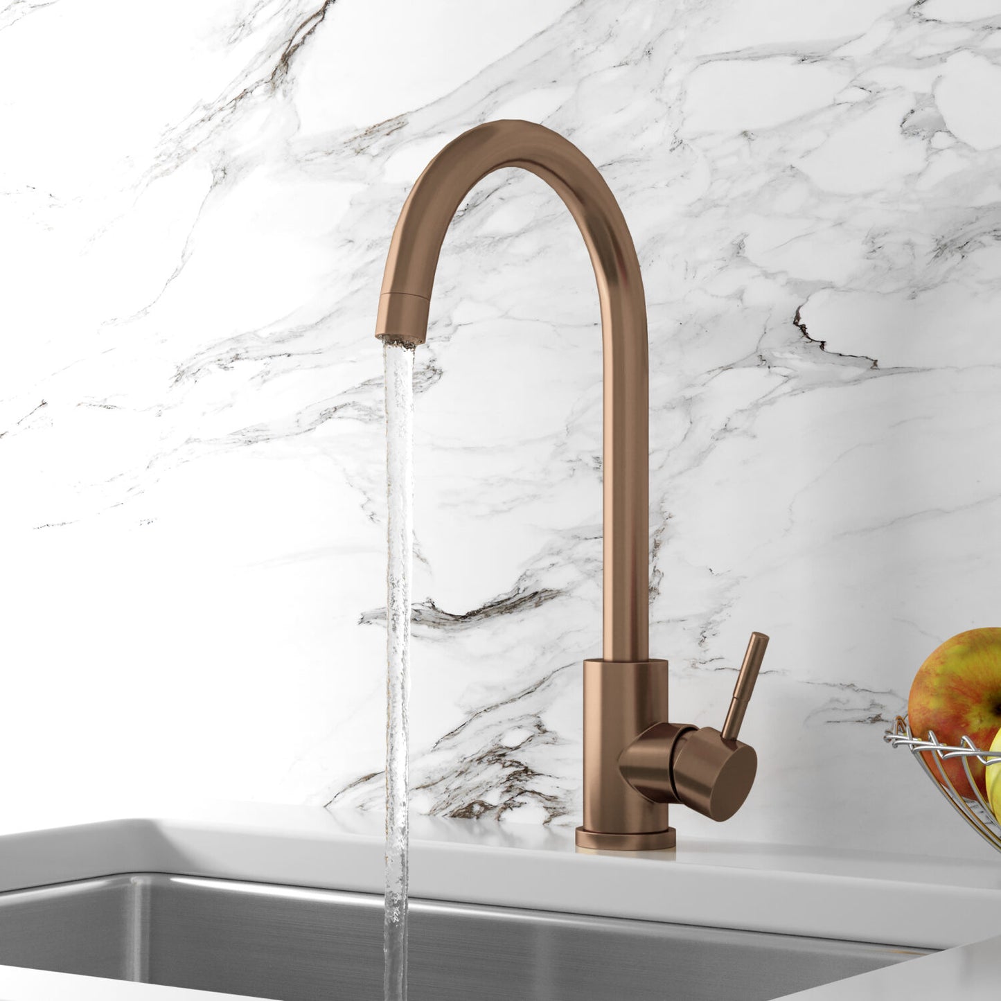 Scudo Manhattan Brushed Bronze Kitchen Mixer Tap