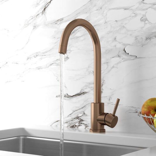 Scudo Manhattan Brushed Bronze Kitchen Mixer Tap