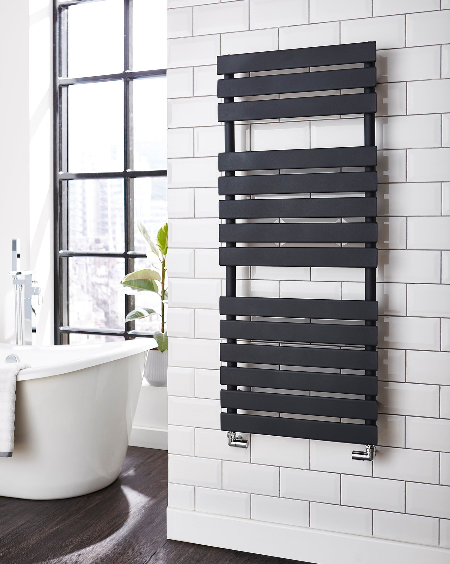 Kartell Atlantic Matt Anthracite Designer Towel Rail 1185mm x 500mm ATL500-1200A