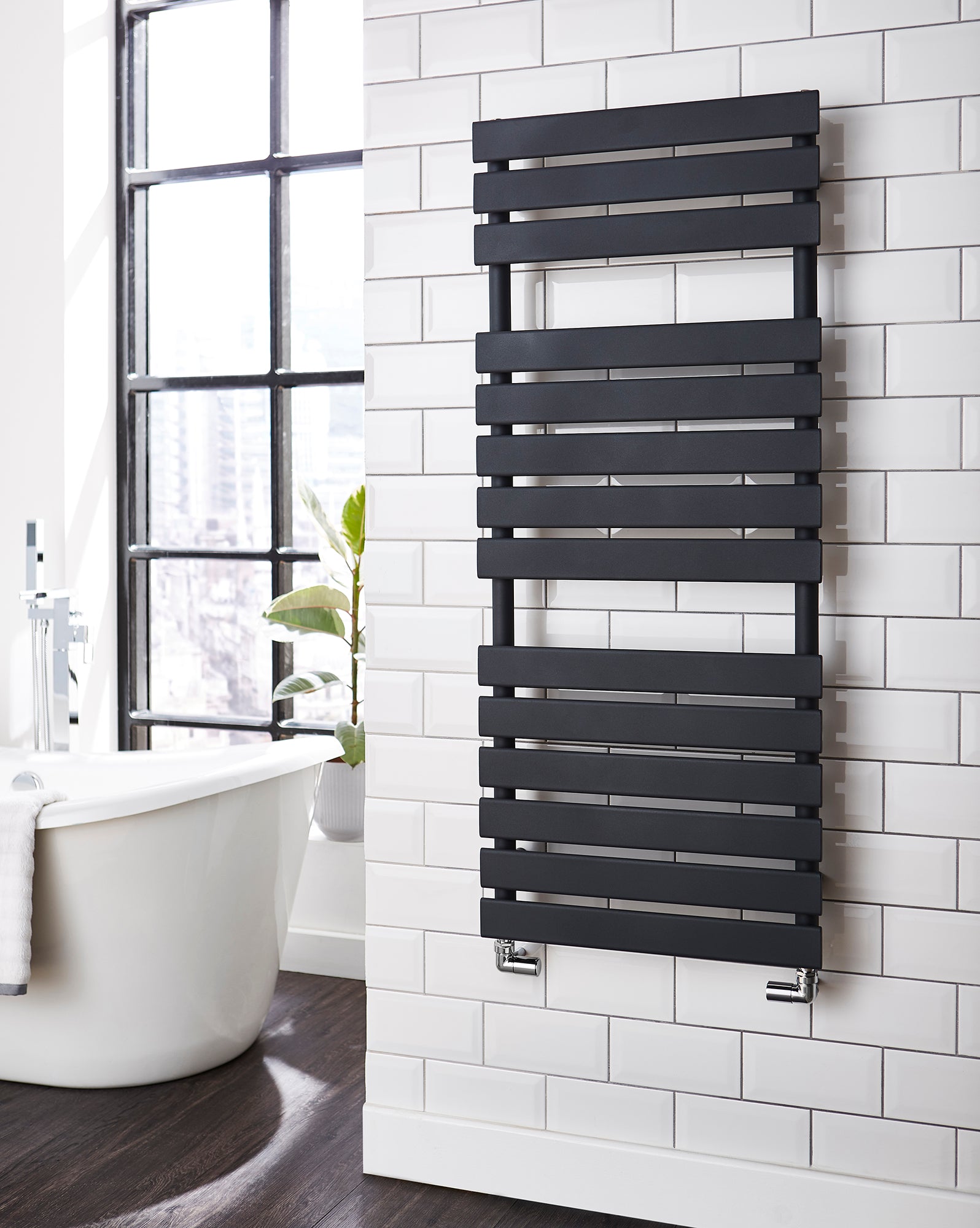 Kartell Atlantic Matt Anthracite Designer Towel Rail 1185mm x 500mm ATL500-1200A