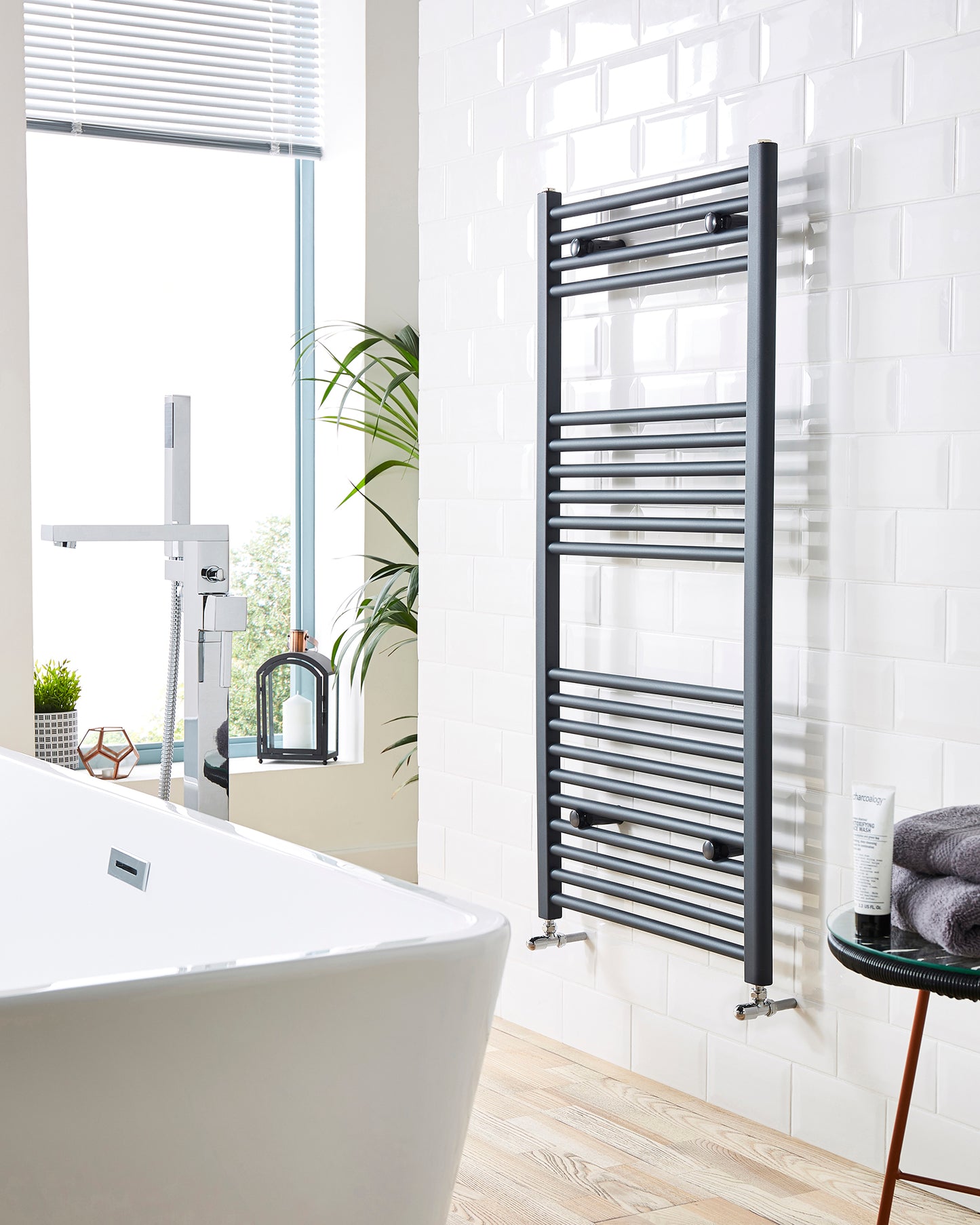 Kartell K-rail Straight Matt Anthracite 22mm Towel Rail 1000mm x 400mm STR410A