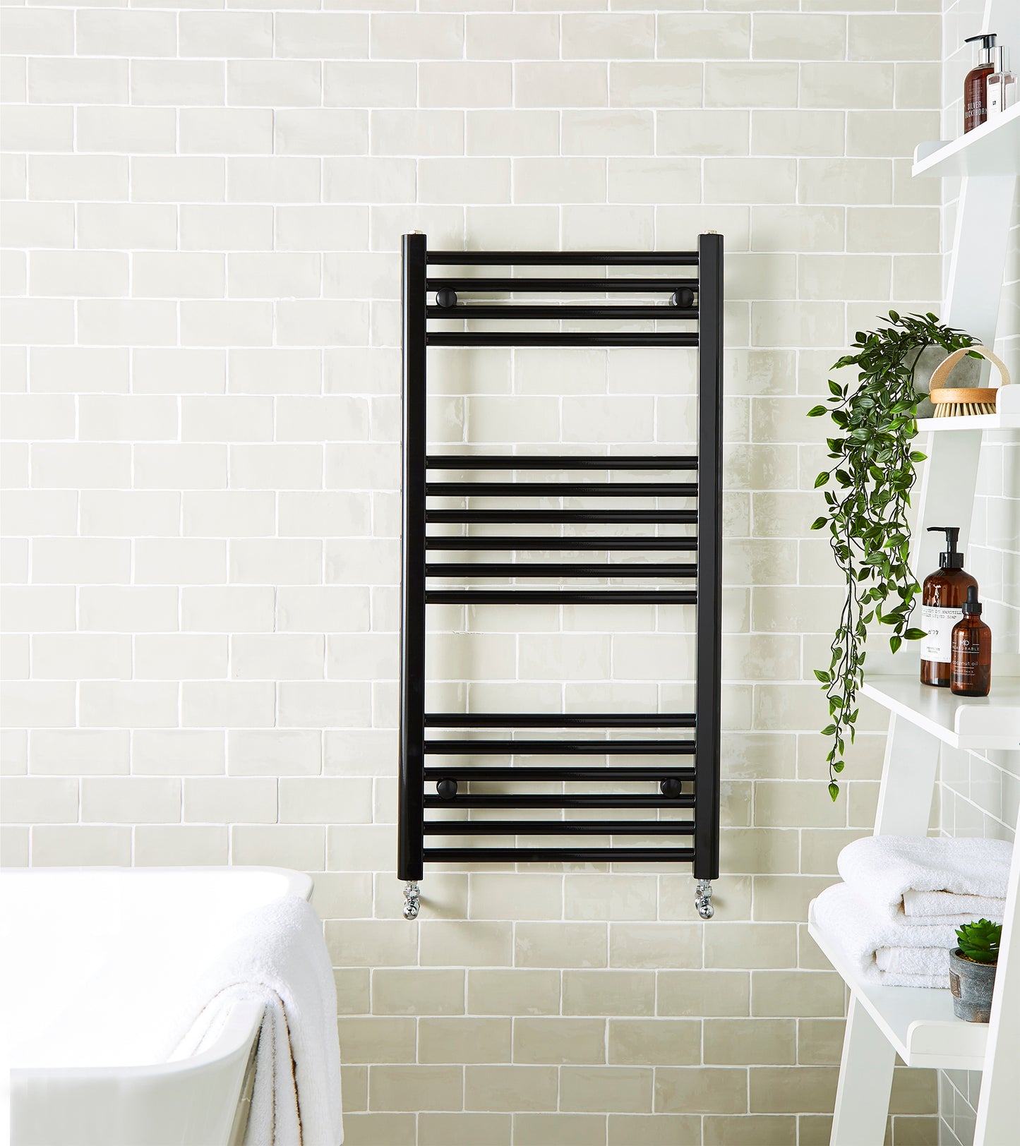 Kartell K-rail Straight Matt Black 22mm Towel Rail 1200mm x 400mm STR412B