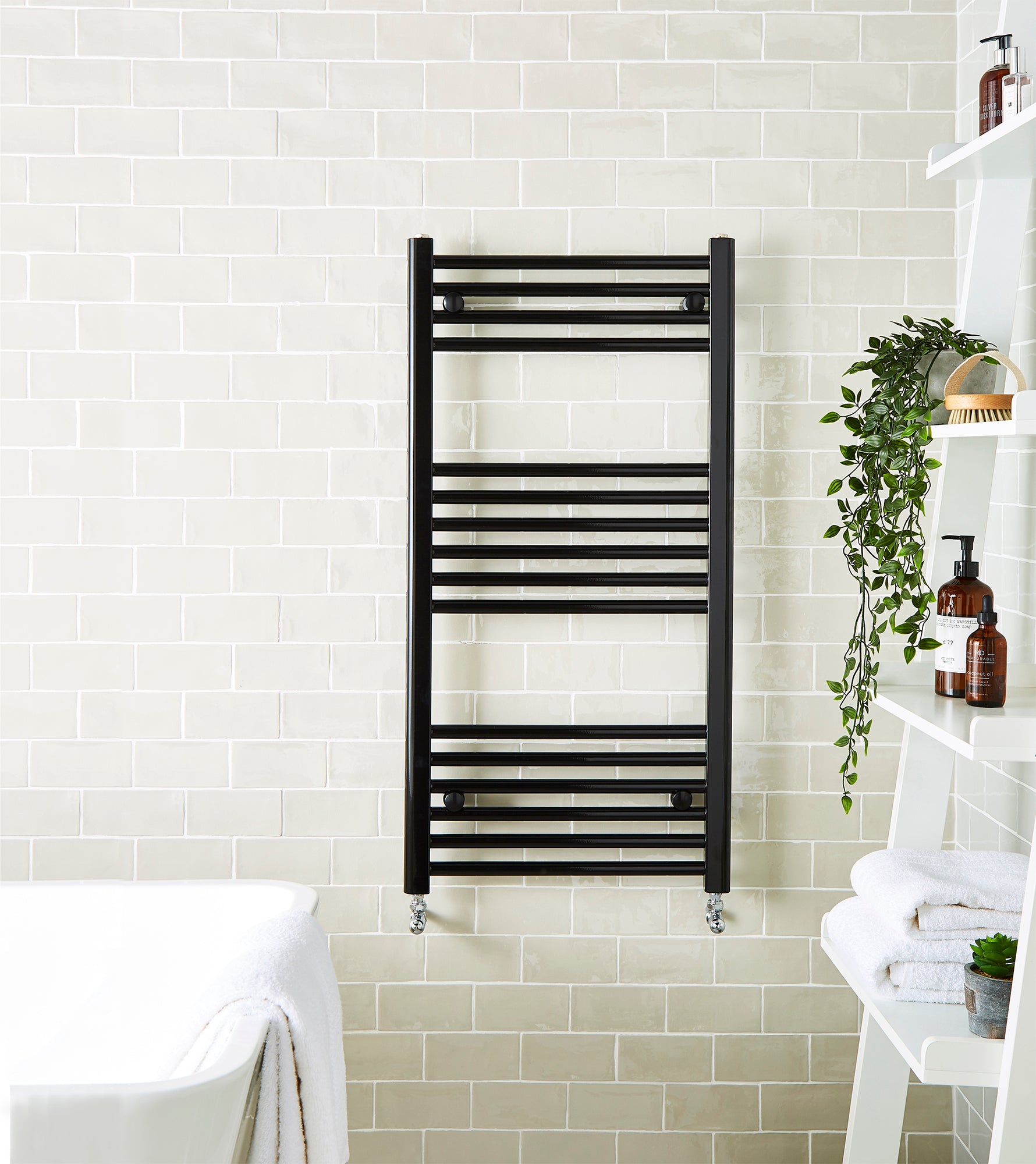 Kartell K-rail Straight Matt Black 22mm Towel Rail 1200mm x 500mm STR512B