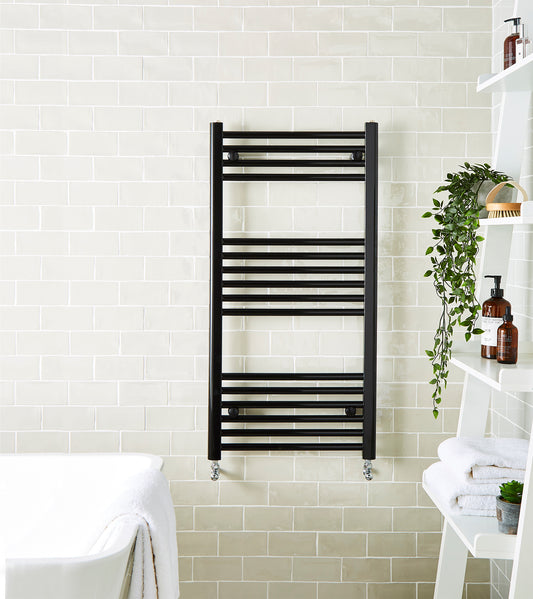 Kartell K-rail Straight Matt Black 22mm Towel Rail 800mm x 400mm STR408B