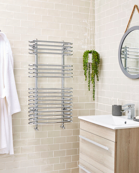 Kartell Oakland Chrome Designer Towel Rail 916mm x 500mm OAK