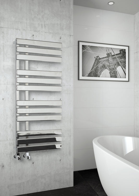 Kartell Oregon Straight Chrome Designer Towel Rail 1180mm x 500mm ORE500-1200C