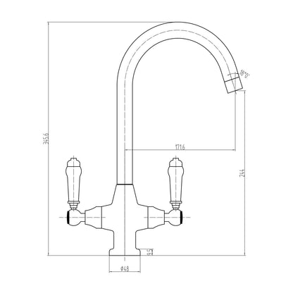Scudo - Harrogate Kitchen Tap – Brushed Nickel