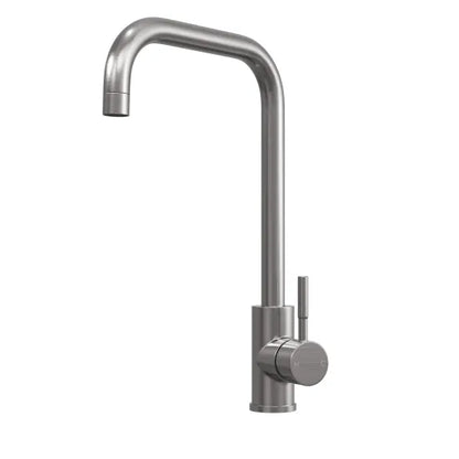 Top Fix Brushed Steel Square Kitchen Tap