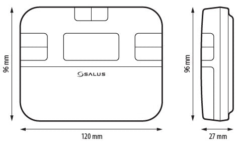 Salus RT510TX Room Thermostat Technical Drawing