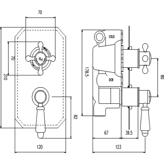Old London Topaz Chrome Twin Thermostatic Shower Valve