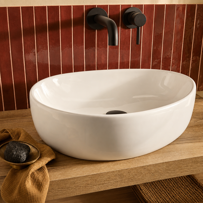 Hib - Liana Ceramic Organic Shaped Vessel Basin