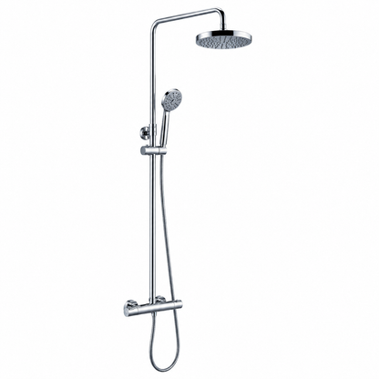 JTP - Eco Round Thermostatic Bar Valve with 2 Outlets, Adjustable Riser & Shower Kit