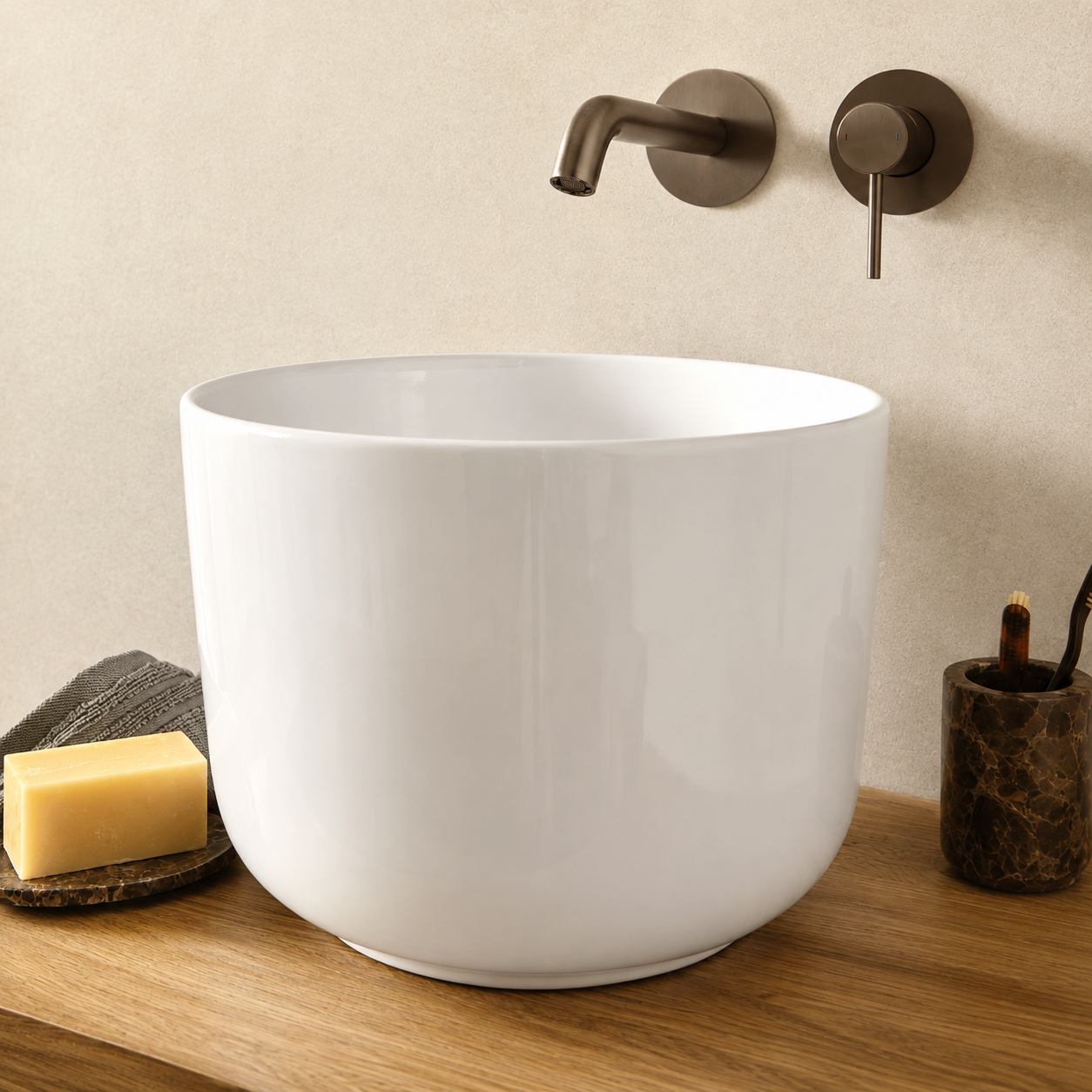 Hib - Liana Ceramic Tall Vessel Basin