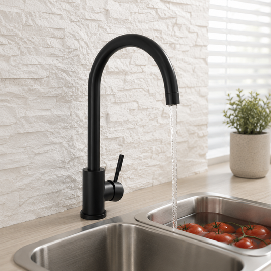 Scudo - Manhattan Black Kitchen Mixer Tap - Black
