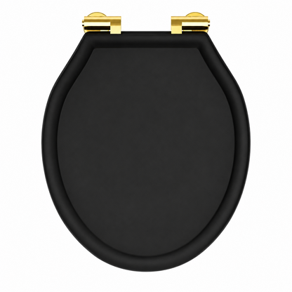 Roper Rhodes Traditional Black Secure-Fix Toilet Seat Brass Hinge