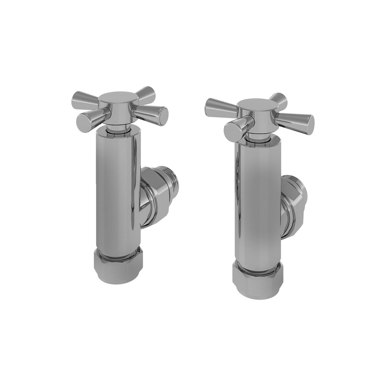 Eastbrook Angled Chrome Crosshead Manual Radiator Valves 15mm (Pair) 54.0025