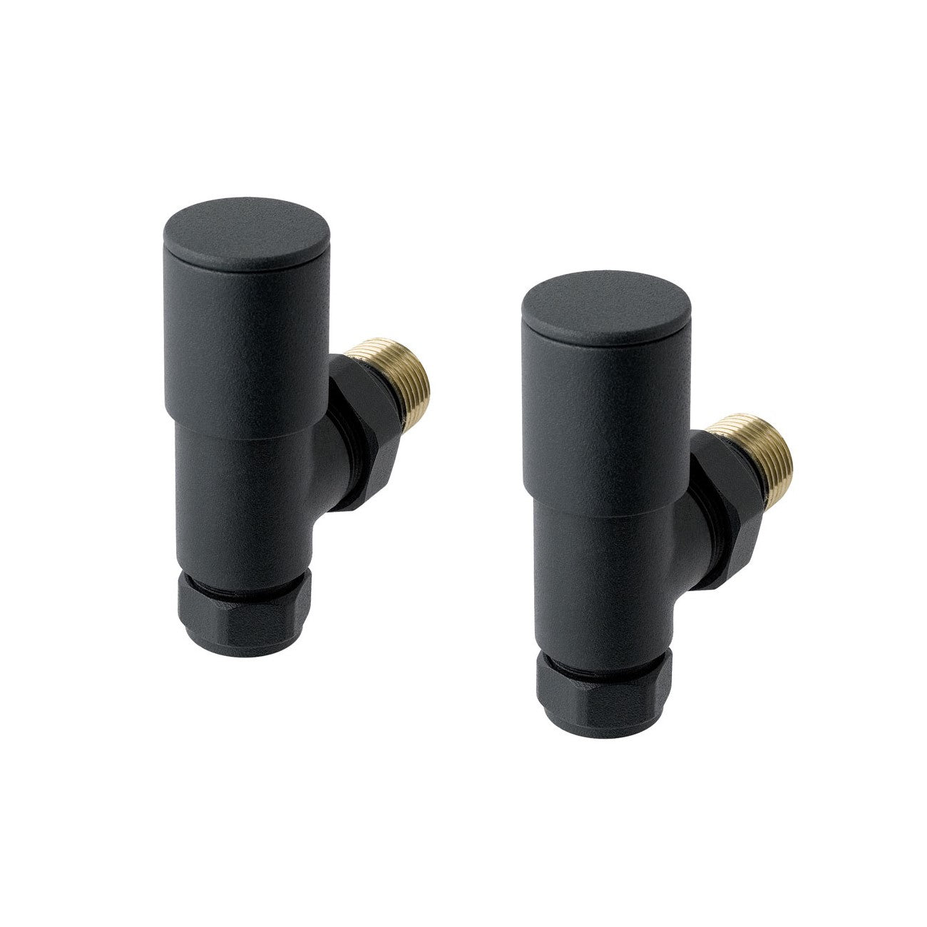 Eastbrook Angled Matt Anthracite Manual Radiator Valves 15mm (Pair) 41.3015