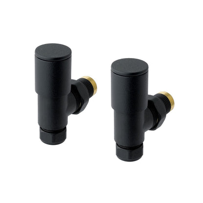 Eastbrook Angled Matt Black Manual Radiator Valves 15mm (Pair) 41.3012