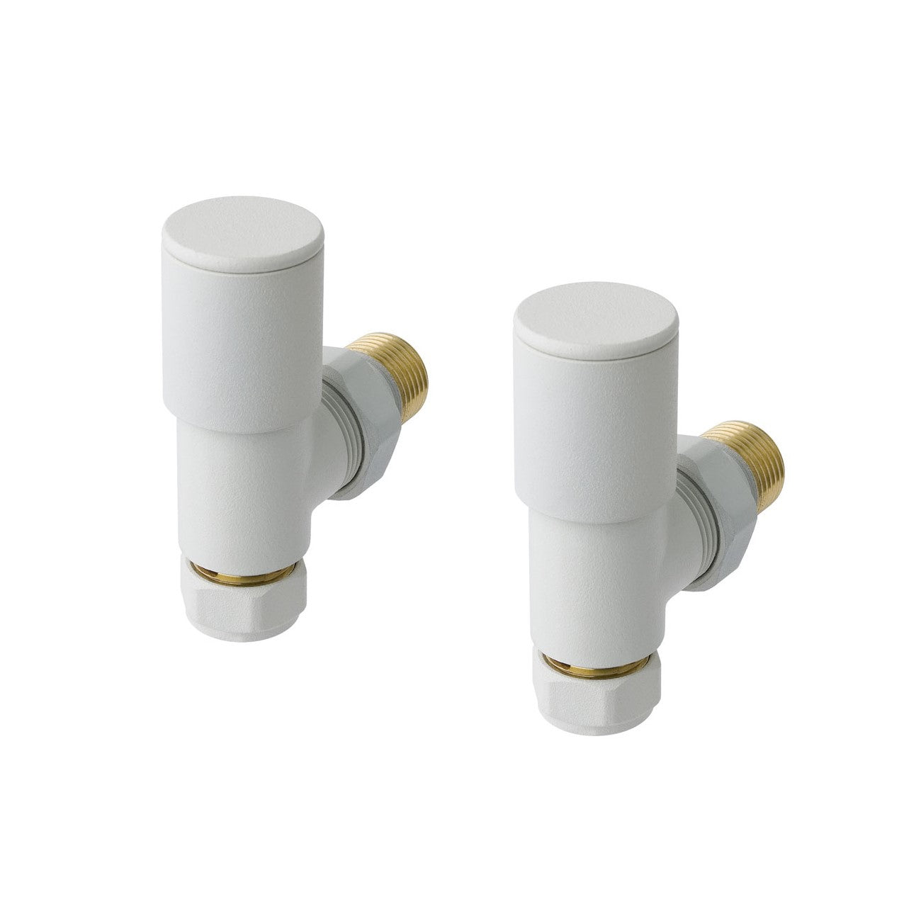 Eastbrook Angled Matt White Manual Radiator Valves 15mm (Pair) 41.3011