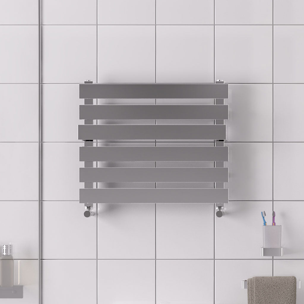 Eastbrook Ascona Electric Polished Stainless Steel Towel Rail 450mm x 500mm Front View Image 41.0254-ELE