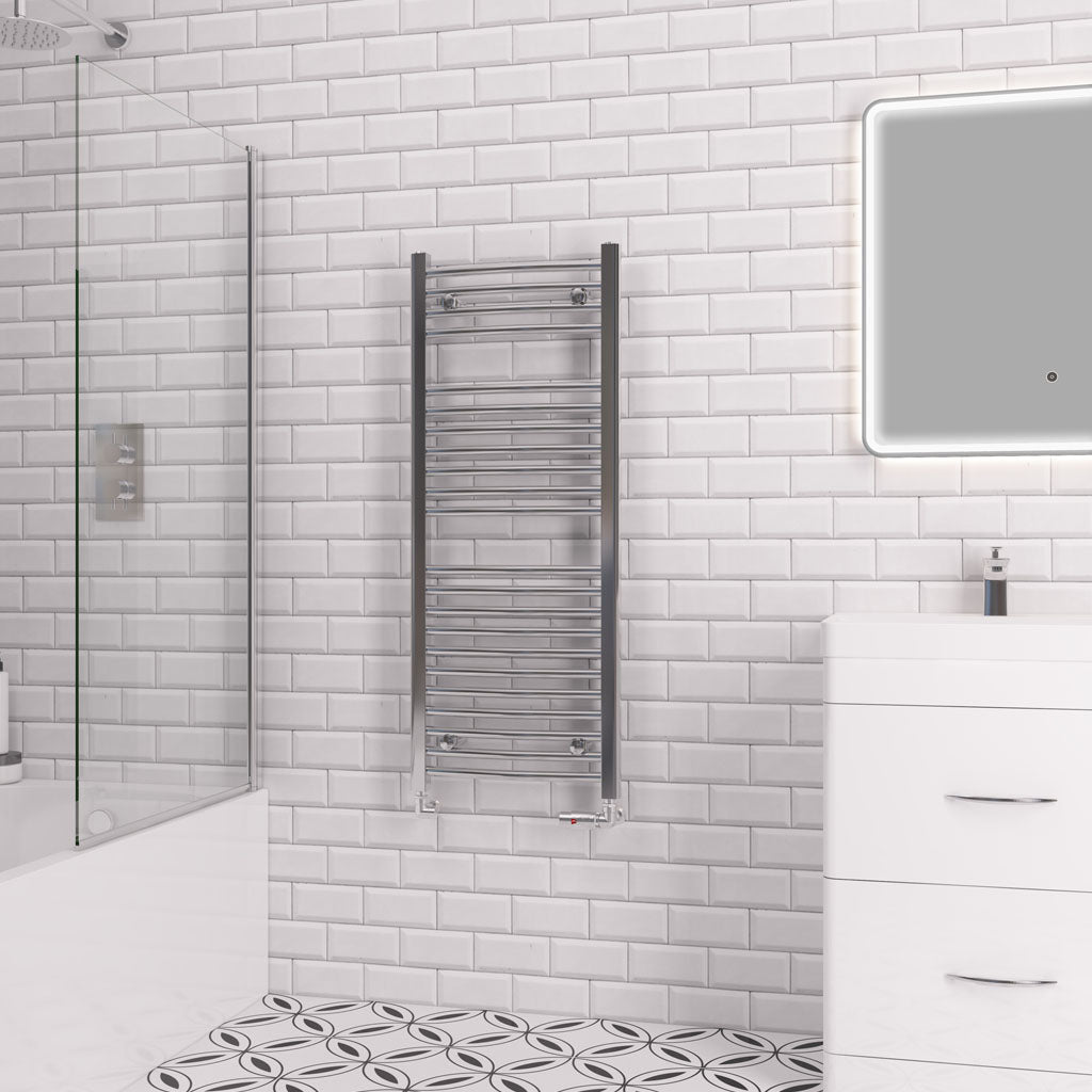Eastbrook Biava Electric Curved Chrome Towel Rail 1118mm x 450mm 41.0292-ELE