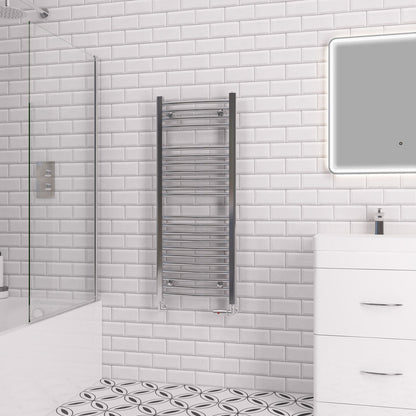 Eastbrook Biava Electric Curved Chrome Towel Rail 1118mm x 450mm 41.0292-ELE