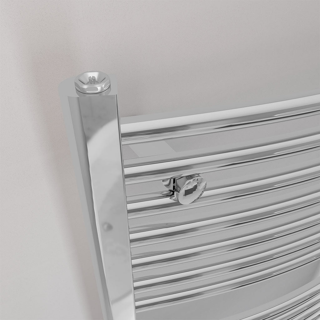 Eastbrook Biava Electric Curved Chrome Towel Rail 1118mm x 600mm Close Up Image 41.0293-ELE