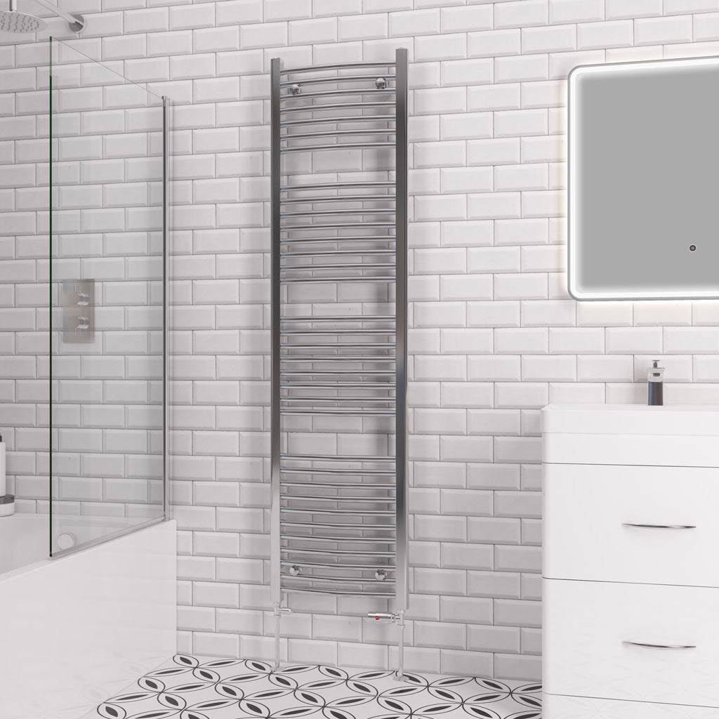 Eastbrook Biava Electric Curved Chrome Towel Rail 1720mm x 450mm 41.0295-ELE