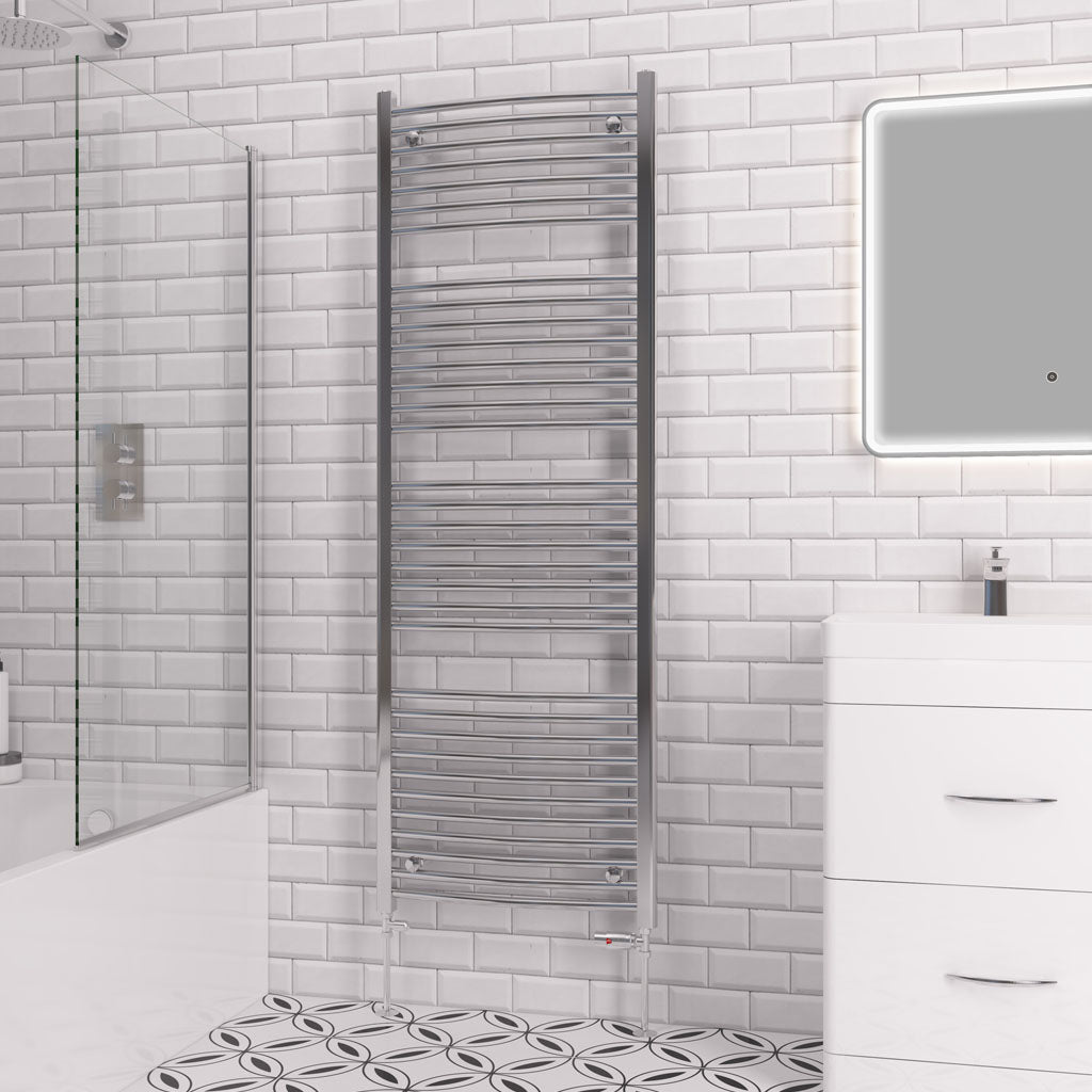 Eastbrook Biava Electric Curved Chrome Towel Rail 1720mm x 600mm 41.0296-ELE