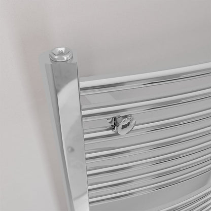 Eastbrook Biava Electric Curved Chrome Towel Rail 1720mm x 600mm Close Up Image 41.0296-ELE