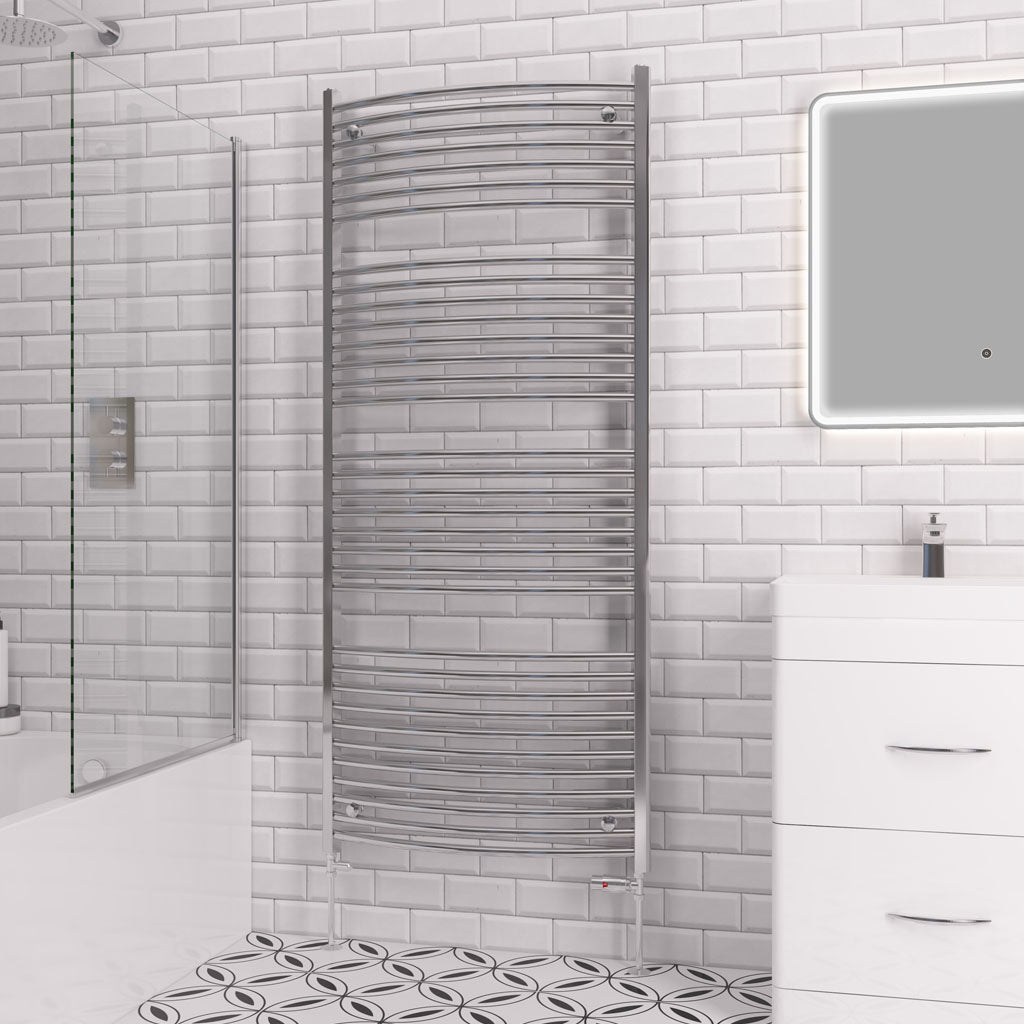 Eastbrook Biava Electric Curved Chrome Towel Rail 1720mm x 750mm 41.0297-ELE