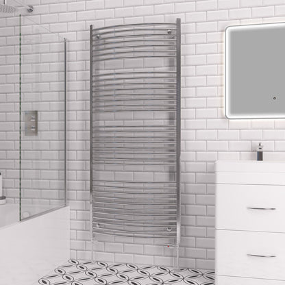 Eastbrook Biava Electric Curved Chrome Towel Rail 1720mm x 750mm 41.0297-ELE