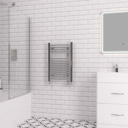 Eastbrook Biava Electric Curved Chrome Towel Rail 688mm x 450mm 41.0289-ELE