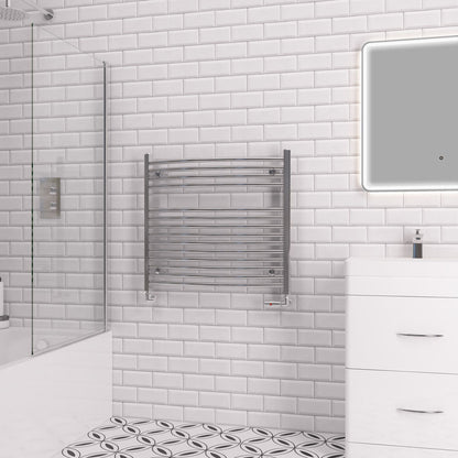 Eastbrook Biava Electric Curved Chrome Towel Rail 688mm x 750mm 41.0291-ELE